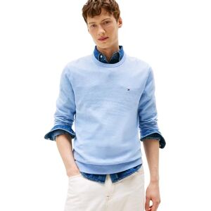 Tommy Hilfiger Herren Pullover Essential Cotton mit Rundhalsausschnitt, Blau (Vessel Blue Heather), S Tommy Hilfiger Herren Pullover Essential Cotton mit Rundhalsausschnitt, Blau (Vessel Blue Heather), S