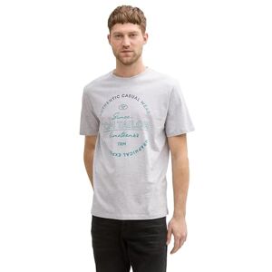 TOM TAILOR Basic T-Shirt mit Logo-Print, Sky Captain Blue, XXXL TOM TAILOR Basic T-Shirt mit Logo-Print, Sky Captain Blue, XXXL