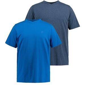 JP 1880 Herren große Größen Übergrößen Menswear L-8XL T-Shirts, Basic, 2er-Pack, V-Ausschnitt, Halbarm blau L 711318730-L JP 1880 Herren große Größen Übergrößen Menswear L-8XL T-Shirts, Basic, 2er-Pack, V-Ausschnitt, Halbarm blau L 711318730-L