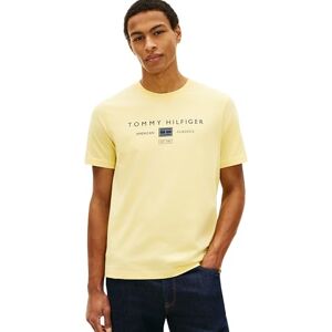 Tommy Hilfiger Herren T-Shirt Kurzarm Brand Love Mono Stack aus Baumwolle, Gelb (Citronella), M Tommy Hilfiger Herren T-Shirt Kurzarm Brand Love Mono Stack aus Baumwolle, Gelb (Citronella), M