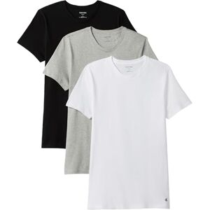 Calvin Herren 3er Pack T-Shirts Kurzarm aus Baumwolle, Mehrfarbig (Black, White, Grey Heather), L Calvin Herren 3er Pack T-Shirts Kurzarm aus Baumwolle, Mehrfarbig (Black, White, Grey Heather), L