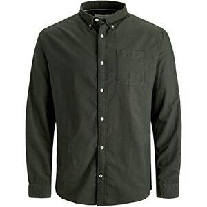 JACK & JONES Herren Einfarbiges Plus Size Hemd Basic Übergrößen Langarm Shirt Uni Business JJEOXFORD, Grün , XXL JACK & JONES Herren Einfarbiges Plus Size Hemd Basic Übergrößen Langarm Shirt Uni Business JJEOXFORD, Grün , XXL