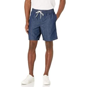 Amazon Essentials Herren Relaxed-Fit-Wandershorts mit Kordelzug, 20cm (in Übergröße erhältlich), Dunkle Waschung Chambray, S Amazon Essentials Herren Relaxed-Fit-Wandershorts mit Kordelzug, 20cm (in Übergröße erhältlich), Dunkle Waschung Chambray, S