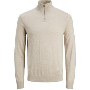 JACK & JONES Herren Jjeemil Knit Half Zip Noos Pullover, Oatmeal, S EU JACK & JONES Herren Jjeemil Knit Half Zip Noos Pullover, Oatmeal, S EU