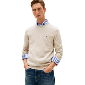 Tommy Hilfiger Herren Pullover Essential Cotton mit Rundhalsausschnitt, Beige (Sandalwood Heather), XXL Tommy Hilfiger Herren Pullover Essential Cotton mit Rundhalsausschnitt, Beige (Sandalwood Heather), XXL