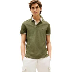 Tommy Hilfiger Herren Poloshirt Kurzarm Contrast Collar Block Regular Fit, Grün (Battle Green Heather B6894), M Tommy Hilfiger Herren Poloshirt Kurzarm Contrast Collar Block Regular Fit, Grün (Battle Green Heather B6894), M