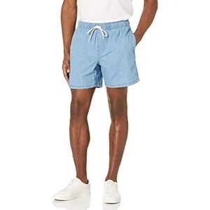 Amazon Essentials Herren Shorts mit Kordelzug und 15cm Beininnenlänge, Helle Waschung Chambray, L Amazon Essentials Herren Shorts mit Kordelzug und 15cm Beininnenlänge, Helle Waschung Chambray, L