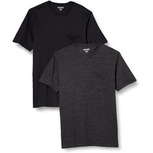 Amazon Essentials Herren Kurzärmeliges T-Shirt mit Rundhalsausschnitt und Tasche, 2er-Pack, Dunkelgrau Meliert/Schwarz, XL Amazon Essentials Herren Kurzärmeliges T-Shirt mit Rundhalsausschnitt und Tasche, 2er-Pack, Dunkelgrau Meliert/Schwarz, XL