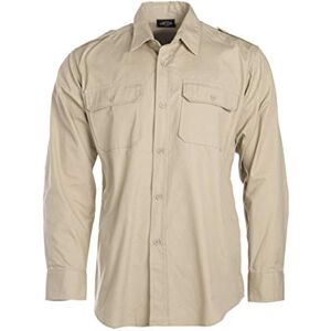 Mil-Tec Tropenhemd Langarm• 100% Baumwolle Ripstop • Safarihemd Khaki • Militär Stil • Gr. S Mil-Tec Tropenhemd Langarm• 100% Baumwolle Ripstop • Safarihemd Khaki • Militär Stil • Gr. S