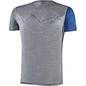 Black Crevice Herren Merino T-Shirt, Grey/Steel Blue, XL Black Crevice Herren Merino T-Shirt, Grey/Steel Blue, XL