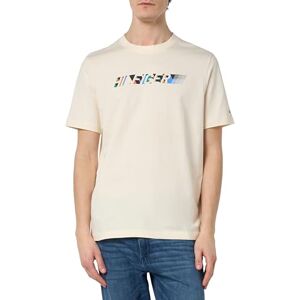 Tommy Hilfiger Herren T-Shirt Kurzarm Multicolour Hilfiger Tee Rundhalsausschnitt, Weiß (Calico), XS Tommy Hilfiger Herren T-Shirt Kurzarm Multicolour Hilfiger Tee Rundhalsausschnitt, Weiß (Calico), XS
