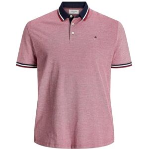 JACK & JONES Herren + Fit Polo Shirt JJEPAULOS Uni Sommer Hemd Kurz Arm Pique Cotton Big Size, Farben:Rot, Größe:4XL JACK & JONES Herren + Fit Polo Shirt JJEPAULOS Uni Sommer Hemd Kurz Arm Pique Cotton Big Size, Farben:Rot, Größe:4XL