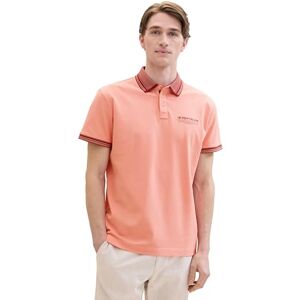 TOM TAILOR Herren Basic Piqué Poloshirt mit Logo-Print , Hazy Coral Rose, XL TOM TAILOR Herren Basic Piqué Poloshirt mit Logo-Print , Hazy Coral Rose, XL