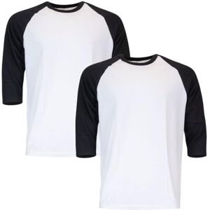 Gildan Unisex-Erwachsene Heavy Cotton 3/4 Raglan, Style G5700, 2-Pack T-Shirt, Weiß/Schwarz, L (2er Pack) Gildan Unisex-Erwachsene Heavy Cotton 3/4 Raglan, Style G5700, 2-Pack T-Shirt, Weiß/Schwarz, L (2er Pack)