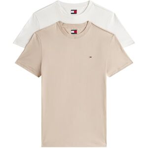 Tommy Jeans Herren 2er Pack T-Shirts Kurzarm Xslim Jersey aus Baumwolle, Mehrfarbig (Ecru/Gulf Sand), XXXL Tommy Jeans Herren 2er Pack T-Shirts Kurzarm Xslim Jersey aus Baumwolle, Mehrfarbig (Ecru/Gulf Sand), XXXL