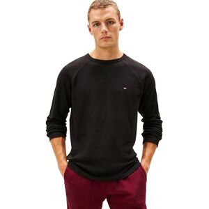 Tommy Hilfiger Herren Langarmshirt Waffle mit Rundhalsausschnitt, Schwarz (Black), XL Tommy Hilfiger Herren Langarmshirt Waffle mit Rundhalsausschnitt, Schwarz (Black), XL