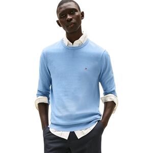 Tommy Hilfiger Herren Pullover Essential Cotton mit Rundhalsausschnitt, Blau (Brisk Blue), XS Tommy Hilfiger Herren Pullover Essential Cotton mit Rundhalsausschnitt, Blau (Brisk Blue), XS