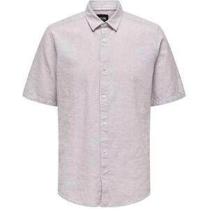 Only & Sons Herren Hemd Kurzarm Slim Fit Hemdkragen modernes Sommer Oberteil, Farben:Lila, Größe Hemd:M Only & Sons Herren Hemd Kurzarm Slim Fit Hemdkragen modernes Sommer Oberteil, Farben:Lila, Größe Hemd:M