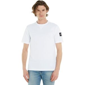 Calvin Herren T-Shirt Kurzarm Regular Tee mit Logo-Badge, Weiß (Bright White), S Calvin Herren T-Shirt Kurzarm Regular Tee mit Logo-Badge, Weiß (Bright White), S
