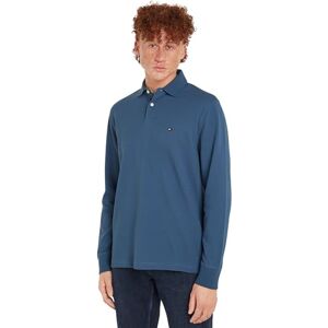 Tommy Hilfiger Herren Poloshirt Langarm Regular Fit mit Knopfleiste, Blau (Aegean Sea), S Tommy Hilfiger Herren Poloshirt Langarm Regular Fit mit Knopfleiste, Blau (Aegean Sea), S