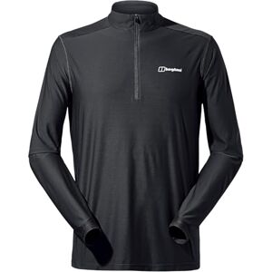 Berghaus Herren 24/7 Langärmeliges Baselayer-Funktions-T-Shirt mit halbem Reißverschluss T-Shirt, Schwarz/Schwarz, L Berghaus Herren 24/7 Langärmeliges Baselayer-Funktions-T-Shirt mit halbem Reißverschluss T-Shirt, Schwarz/Schwarz, L
