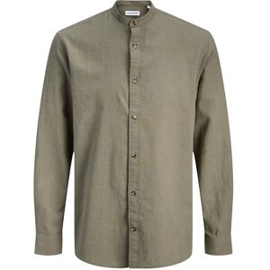 JACK & JONES Jjesummer Linen Blend Band Shirt L/S Sn JACK & JONES Jjesummer Linen Blend Band Shirt L/S Sn