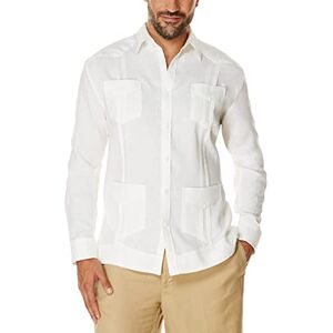 Cubavera Herren Guayabera 100% Leinen mit Vier Taschen, Langärmelig, (Erhältlich in Big & Tall) Hemd mit Button-Down-Kragen, Helles Weiß, Klein Cubavera Herren Guayabera 100% Leinen mit Vier Taschen, Langärmelig, (Erhältlich in Big & Tall) Hemd mit Button-Down-Kragen, Helles Weiß, Klein