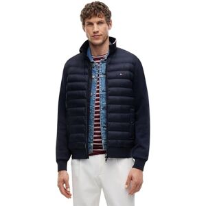 Tommy Hilfiger Herren Sweatshirt mit Reißverschluss Mix Media Stand Collar Steppjacke, Blau (Desert Sky), XS Tommy Hilfiger Herren Sweatshirt mit Reißverschluss Mix Media Stand Collar Steppjacke, Blau (Desert Sky), XS