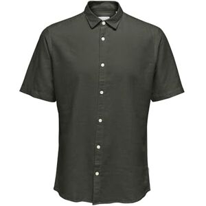 Only & Sons Herren Onscaiden Life Ss Solid Linen Blend Noos, Kambaba, XS Only & Sons Herren Onscaiden Life Ss Solid Linen Blend Noos, Kambaba, XS