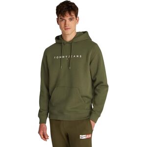 Tommy Jeans Herren Hoodie Linear Logo mit Kapuze, Grün (Fatigue Green), XS Tommy Jeans Herren Hoodie Linear Logo mit Kapuze, Grün (Fatigue Green), XS