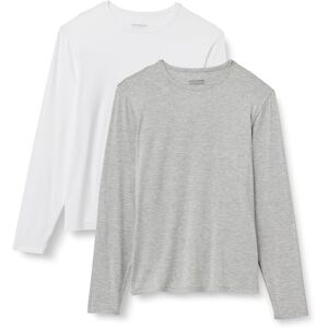 Amazon Essentials Herren-Unterhemd aus superweichem Modal, langärmelig, Weiß/Mittelgrau meliert, Größe XS Amazon Essentials Herren-Unterhemd aus superweichem Modal, langärmelig, Weiß/Mittelgrau meliert, Größe XS