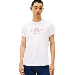 Tommy Hilfiger Herren T-Shirt Kurzarm Stack Graphic Tee mit Rundhalsausschnitt, Weiß (White), M Tommy Hilfiger Herren T-Shirt Kurzarm Stack Graphic Tee mit Rundhalsausschnitt, Weiß (White), M