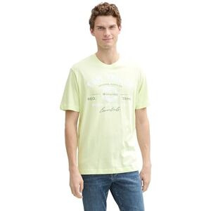 TOM TAILOR Herren 1037735 T-Shirt Aus Baumwolle Mit Logo-Print, 29078 Lime Cream Green, L EU TOM TAILOR Herren 1037735 T-Shirt Aus Baumwolle Mit Logo-Print, 29078 Lime Cream Green, L EU