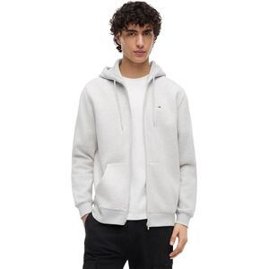 Tommy Jeans TJM Reg S Flag Zip Fleece Thru Kapuzenpullover, Herren, Grau (Silver Grey Heather), L Tommy Jeans TJM Reg S Flag Zip Fleece Thru Kapuzenpullover, Herren, Grau (Silver Grey Heather), L