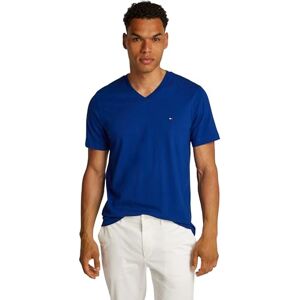 Tommy Hilfiger Herren T-Shirt Kurzarm Essential Tee mit V-Ausschnitt, Blau (Wedge Blue), L Tommy Hilfiger Herren T-Shirt Kurzarm Essential Tee mit V-Ausschnitt, Blau (Wedge Blue), L