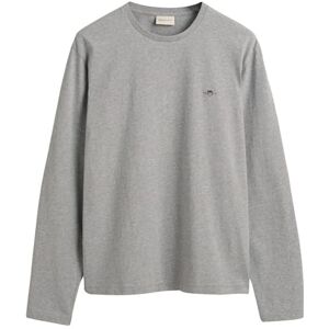 GANT Herren Reg Shield Ls T-Shirt T Shirt, Grey Melange, 4XL EU GANT Herren Reg Shield Ls T-Shirt T Shirt, Grey Melange, 4XL EU