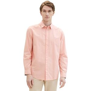 TOM TAILOR Herren Regular Fit Basic Hemd mit Streifen, 35192 Hazy Coral Rose Stripe, L TOM TAILOR Herren Regular Fit Basic Hemd mit Streifen, 35192 Hazy Coral Rose Stripe, L