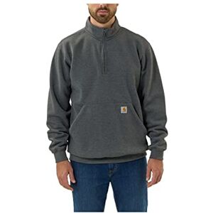 Carhartt Herren-Sweatshirt mit Stehkragen und mittelschwerem Viertelreißverschluss, lockere Passform, Grau, XL Carhartt Herren-Sweatshirt mit Stehkragen und mittelschwerem Viertelreißverschluss, lockere Passform, Grau, XL