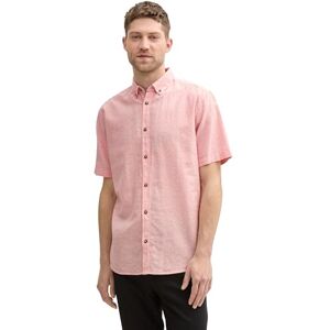 TOM TAILOR Regular Fit Kurzarmhemd mit Leinenanteil, Sky Captain Blue, L TOM TAILOR Regular Fit Kurzarmhemd mit Leinenanteil, Sky Captain Blue, L