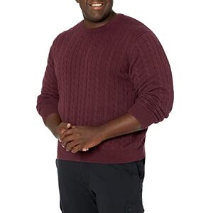 Amazon Essentials Herren Baumwoll-Pullover mit Rundhalsausschnitt und Zopfmuster, Burgunderrot, XL Amazon Essentials Herren Baumwoll-Pullover mit Rundhalsausschnitt und Zopfmuster, Burgunderrot, XL
