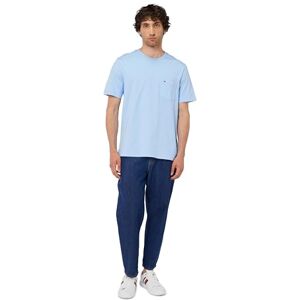 Tommy Hilfiger Herren T-Shirt Kurzarm Essential mit Brusttasche, Blau (Vessel Blue), L Tommy Hilfiger Herren T-Shirt Kurzarm Essential mit Brusttasche, Blau (Vessel Blue), L