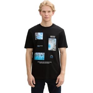 TOM TAILOR Denim Basic T-Shirt in Waffelstruktur, Dusty Blue, L TOM TAILOR Denim Basic T-Shirt in Waffelstruktur, Dusty Blue, L
