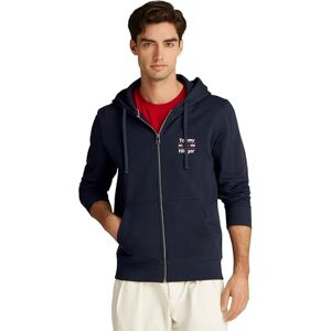 Tommy Hilfiger Herren Hoodie mit Reißverschluss Stack mit Kapuze, Blau (Desert Sky), S Tommy Hilfiger Herren Hoodie mit Reißverschluss Stack mit Kapuze, Blau (Desert Sky), S