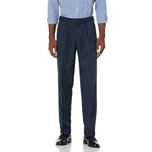 Amazon Essentials Herren Anzughose mit Falte und Erweiterbarem Bund, Klassisch Geschnitten, Marineblau, 33W / 30L Amazon Essentials Herren Anzughose mit Falte und Erweiterbarem Bund, Klassisch Geschnitten, Marineblau, 33W / 30L