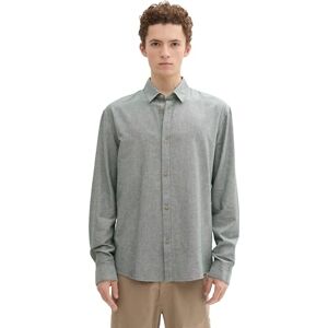 TOM TAILOR Denim Herren Relaxed Fit Hemd aus Baumwolle, 36077 Dark Green Chambray, XL TOM TAILOR Denim Herren Relaxed Fit Hemd aus Baumwolle, 36077 Dark Green Chambray, XL