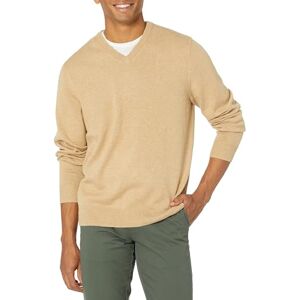 Amazon Essentials Herren V-Ausschnitt Pullover aus Baumwolle, Normale Passform, Camel Heather, XL Amazon Essentials Herren V-Ausschnitt Pullover aus Baumwolle, Normale Passform, Camel Heather, XL