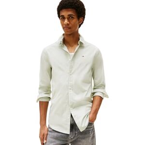 Tommy Jeans Herren Hemd Original Stretch Langarm, Grün (Misty Sage), S Tommy Jeans Herren Hemd Original Stretch Langarm, Grün (Misty Sage), S