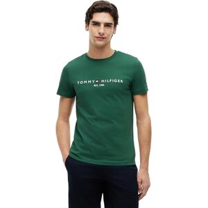 Tommy Hilfiger Herren T-Shirt Kurzarm Slim Fit, Grün (Street Green), XL Tommy Hilfiger Herren T-Shirt Kurzarm Slim Fit, Grün (Street Green), XL