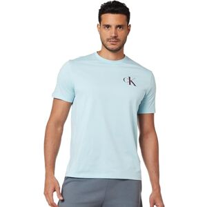 Calvin Herren T-Shirt Kurzarm Left Chest Logo Tee Slim Fit, Blau (Stratosphere), XL Calvin Herren T-Shirt Kurzarm Left Chest Logo Tee Slim Fit, Blau (Stratosphere), XL