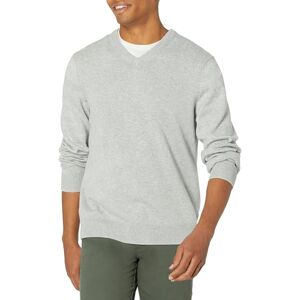 Amazon Essentials Herren V-Ausschnitt Pullover aus Baumwolle, Normale Passform, Hellgrau Meliert, 6XL Große Größen Tall Amazon Essentials Herren V-Ausschnitt Pullover aus Baumwolle, Normale Passform, Hellgrau Meliert, 6XL Große Größen Tall